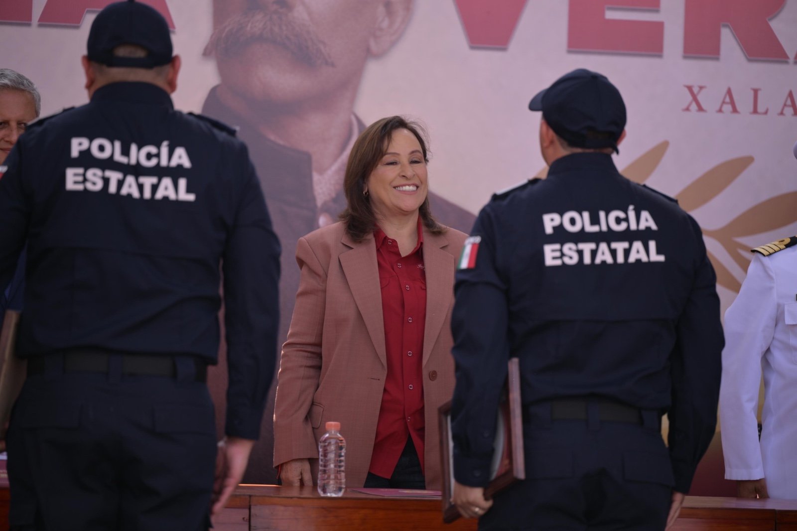 Gobernadora reconoce valor y trabajo humanitario de la Policía Veracruzana en contingencias